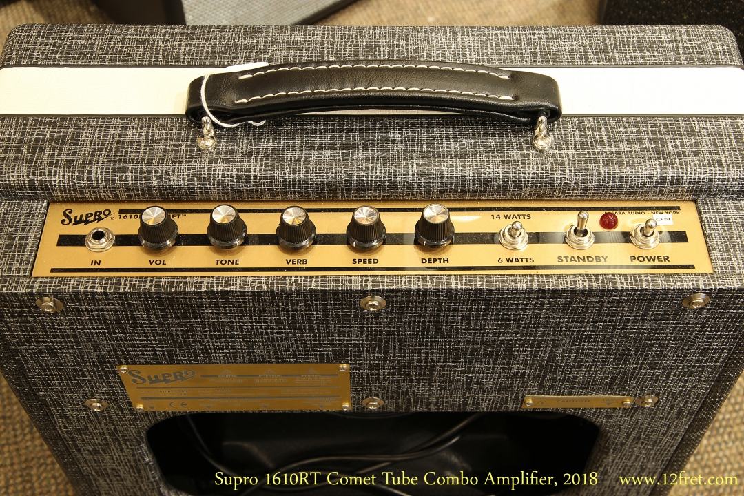 Supro 1610RT Comet Tube Combo Amplifier, 2018   Controls View