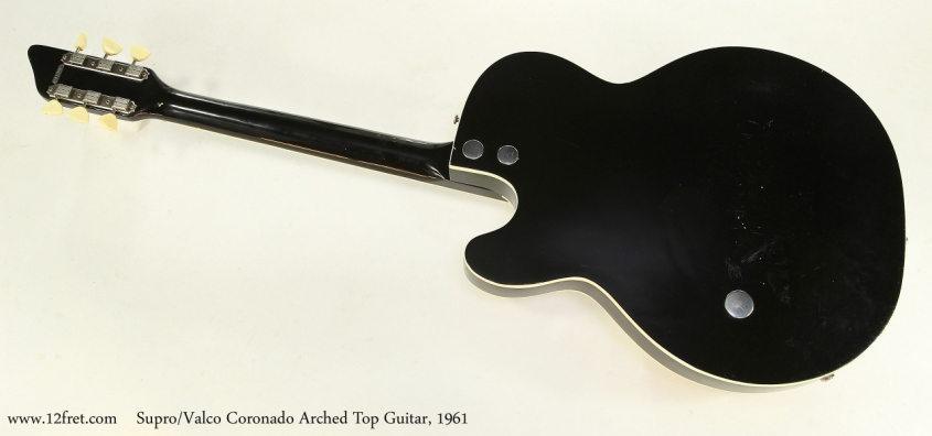 Supro/Valco Coronado Arched Top Guitar, 1961  Full Rear View