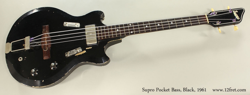 Supro Pocket Bass, Black, 1961 Full Front View