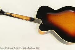 Supro Westwood Archtop by Valco, Sunburst 1956  Full Rear View