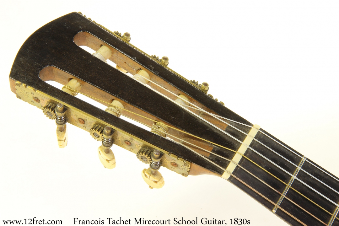 Francois Tachet Mirecourt School Guitar, 1830s Head Front View