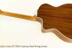 Taylor 214ce-CF DLX Cutaway Steel String Guitar Full Rear View