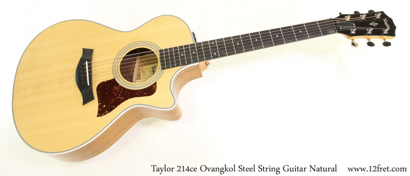 Taylor 214ce Ovangkol Steel String Guitar Natural Full Front View