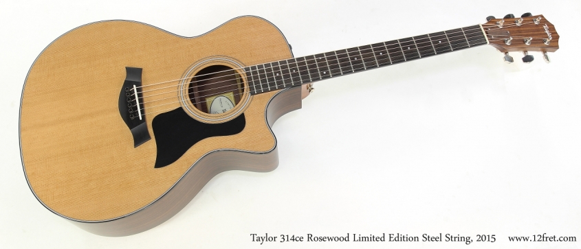 Taylor 314ce Rosewood Limited Edition Steel String, 2015   Full Front VIew