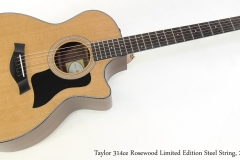 Taylor 314ce Rosewood Limited Edition Steel String, 2015   Full Front VIew