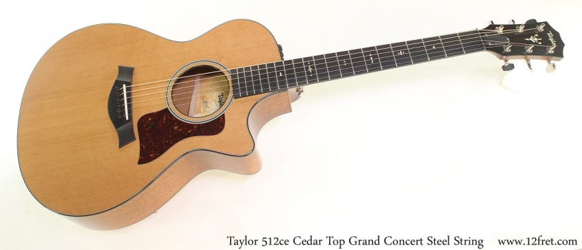 Taylor 512ce Cedar Top Grand Concert Steel String Full Front View