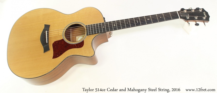 Taylor 514ce Cedar and Mahogany Steel String, 2016 Full Front View