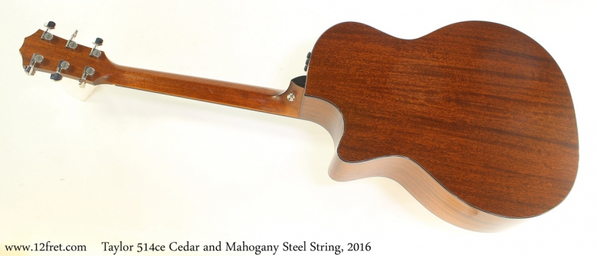 Taylor 514ce Cedar and Mahogany Steel String, 2016 Full Rear View