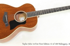 Taylor 522e 14-Fret First Edition 12 of 100 Mahogany, 2013 Full Front View