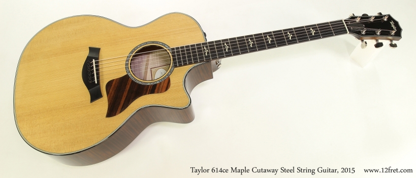 Taylor 614ce Maple Cutaway Steel String Guitar, 2015  Full Front View