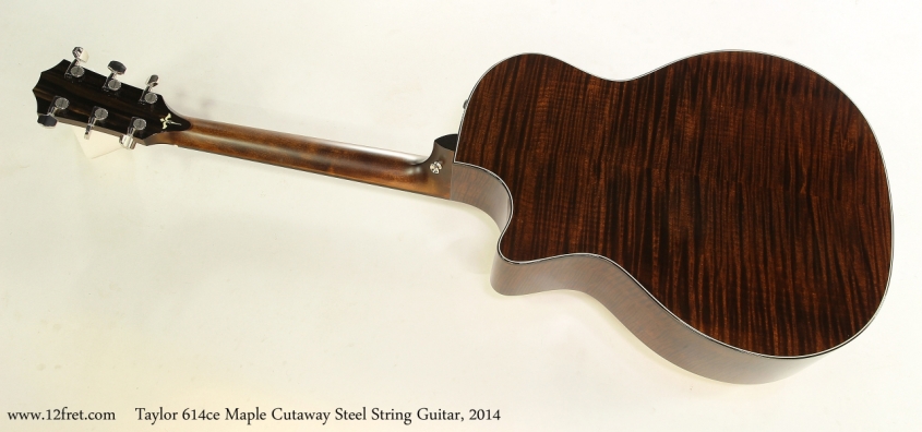 Taylor 614ce Maple Cutaway Steel String Guitar, 2014   Full Rear View