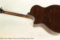 Taylor 614ce Maple Cutaway Steel String Guitar, 2014   Full Rear View