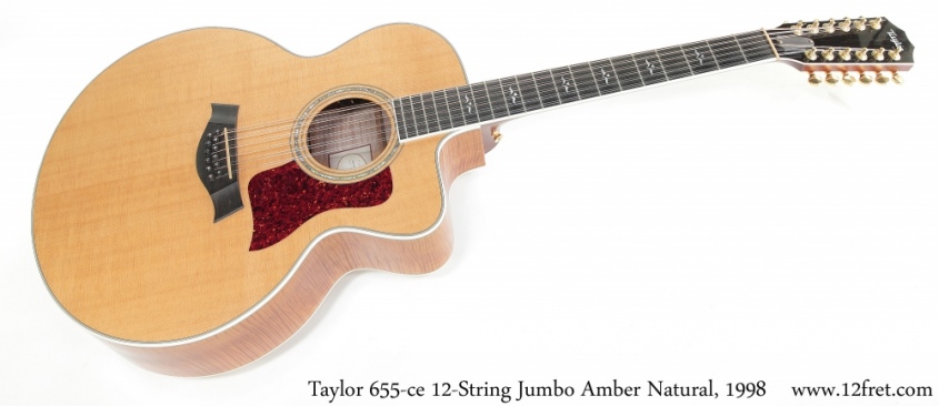 Taylor 655-ce 12-String Jumbo Amber Natural, 1998 Full Front View