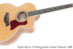 Taylor 655-ce 12-String Jumbo Amber Natural, 1998 Full Front View