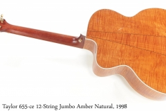 Taylor 655-ce 12-String Jumbo Amber Natural, 1998 Full Rear View