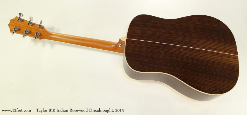 Taylor 810 Indian Rosewood Dreadnought, 2015  Full Rear View