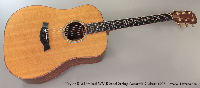 Taylor 810 Limited WMB Steel String Acoustic Guitar, 1997 full front view