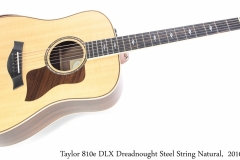 Taylor 810e DLX Dreadnought Steel String Natural, 2016 Full Front View