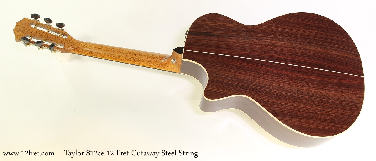 Taylor 812ce 12 Fret Cutaway Steel String   Full Rear View
