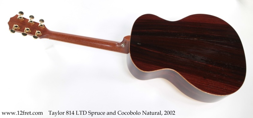Taylor 814 LTD Spruce and Cocobolo Natural, 2002 Full Rear View