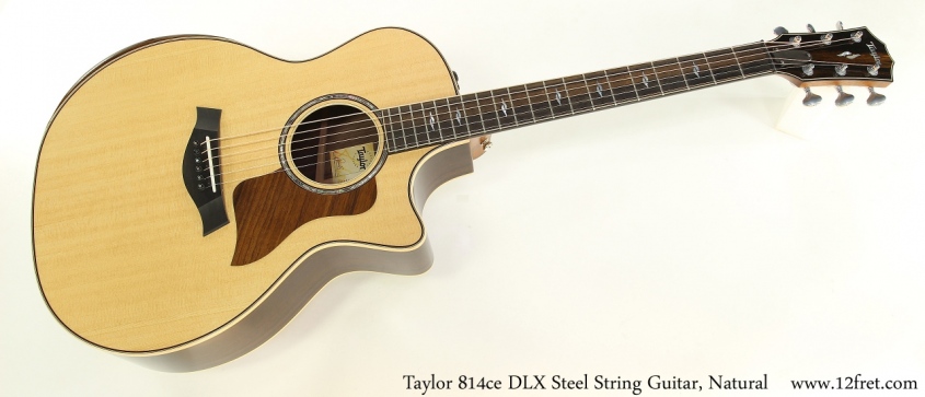 Taylor 814ce DLX Steel String Guitar, Natural Full Front View