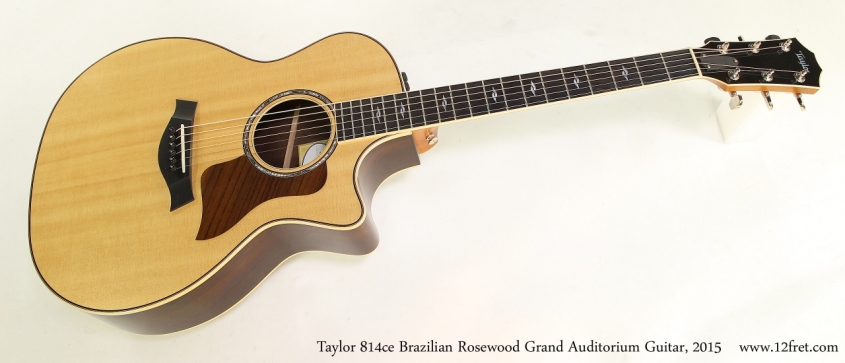 Taylor 814ce Brazilian Rosewood Grand Auditorium Guitar, 2015  Full Front  View