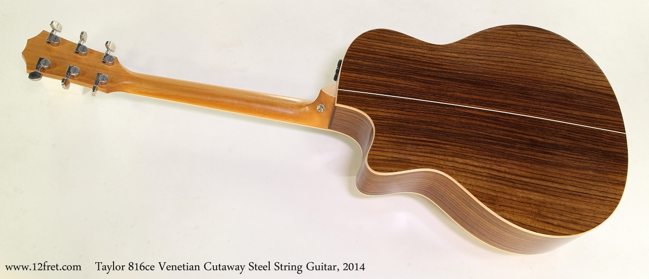 Taylor 816ce Venetian Cutaway Steel String Guitar, 2014 Full Rear View