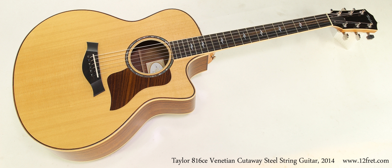 Taylor 816ce Venetian Cutaway Steel String Guitar, 2014 Full Front View