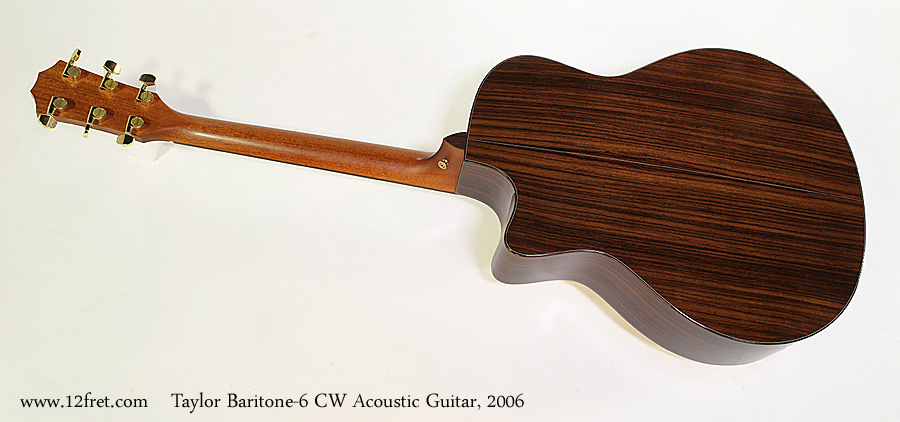 Taylor Baritone-6 CW Acoustic Guitar, 2006 Full Rear View