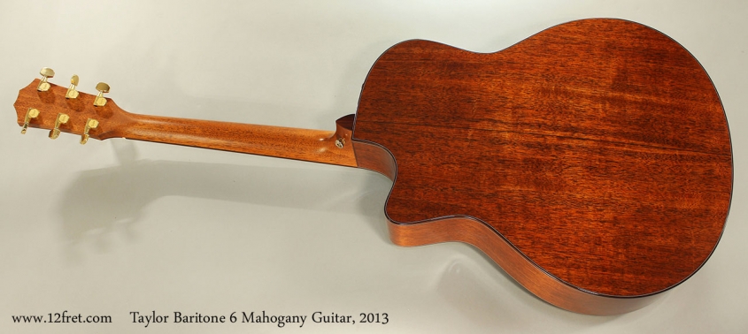 Taylor Baritone 6 Mahogany Guitar, 2013 Full Rear View