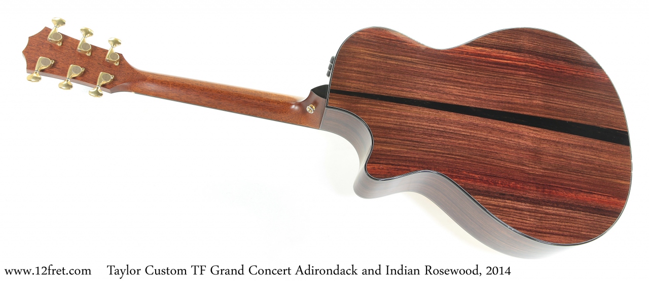 Taylor Custom TF Grand Concert Adirondack and Indian Rosewood, 2014 Full Rear View