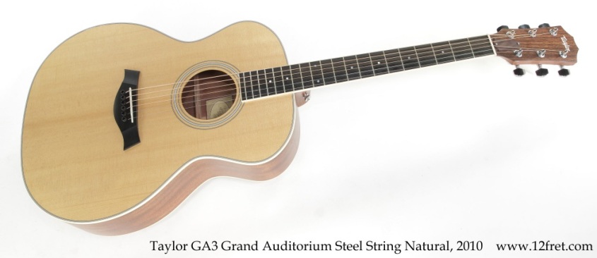 Taylor GA3 Grand Auditorium Steel String Natural, 2010 Full Front View