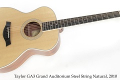 Taylor GA3 Grand Auditorium Steel String Natural, 2010 Full Front View