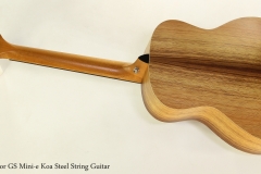 Taylor GS Mini-e Koa Steel String Guitar  Full Rear View