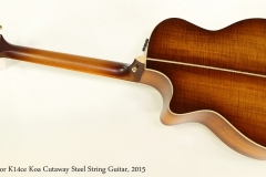 Taylor K14ce Koa Cutaway Steel String Guitar, 2015 Full Rear View