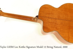 Taylor LKSM Leo Kottke Signature Model 12 String Natural, 2000 Full Rear View