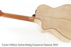 Taylor NS62ce Nylon String Crossover Natural, 2010 Full Rear View