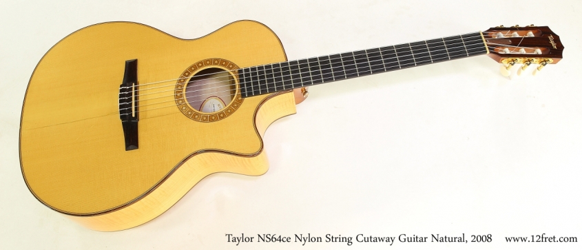 Taylor NS64ce Nylon String Cutaway Guitar Natural, 2008   Full Front View