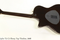 Taylor T5 C2 Ebony Top Thinline, 2008 Full Rear View