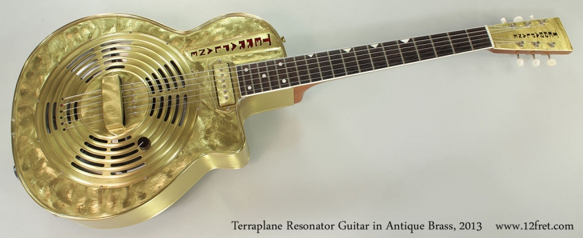 Terraplane Resonator Guitar in Antique Brass, 2013 Full Front View