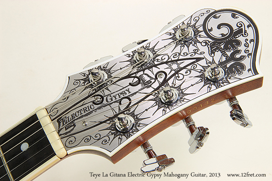 Teye La Gitana Electric Gypsy Mahogany Guitar, 2013  Head Front View