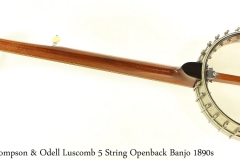 Thompson & Odell Luscomb 5 String Openback Banjo 1890s Full Rear View