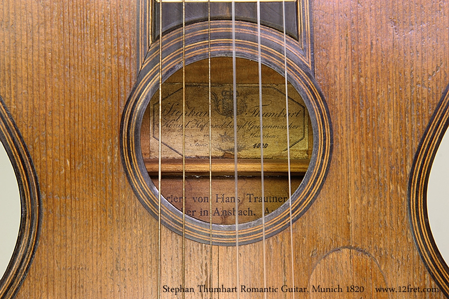 Stephan Thumhart Romantic Guitar, Munich 1820 Maker Label View