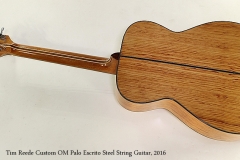 Tim Reede Custom OM Palo Escrito Steel String Guitar, 2016 Full Rear View