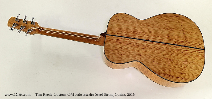 Tim Reede Custom OM Palo Escrito Steel String Guitar, 2016 Full Rear View