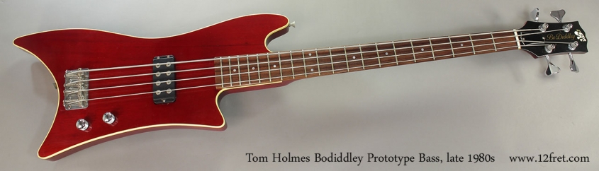 Tom Holmes Bodiddley Prototype Bass, late 1980s Full Front VIew