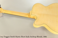 Tony Duggan Smith Mystic Short Scale Archtop Blonde, 1995 Full Rear View