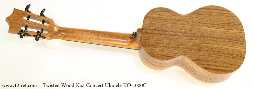 Twisted Wood Koa Concert Ukulele KO-1000C   Full Rear View