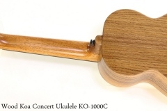 Twisted Wood Koa Concert Ukulele KO-1000C   Full Rear View