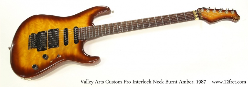 Valley Arts Custom Pro Interlock Neck Burnt Amber, 1987 Full Front View